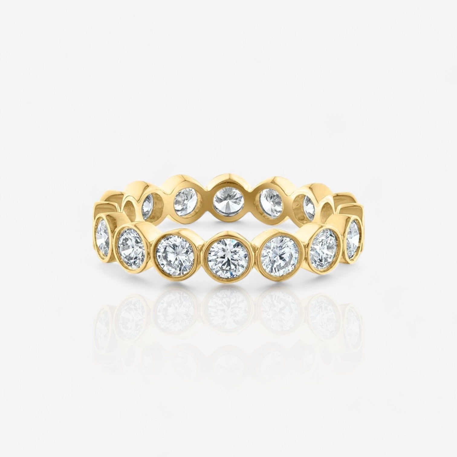 Round-Cut Lab Diamond Bezel Set Eternity Ring