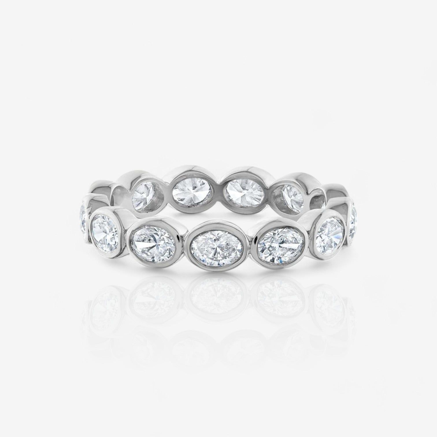 Oval-Cut Lab Diamond East-West Bezel Set Eternity Ring