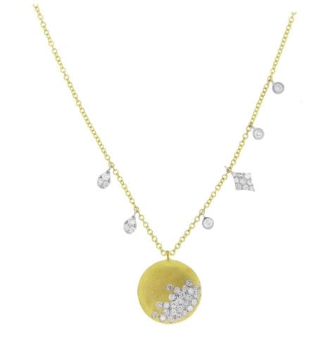 Meira T 14kt Gold 0.17 CTW Brushed Gold and Diamonds Necklace