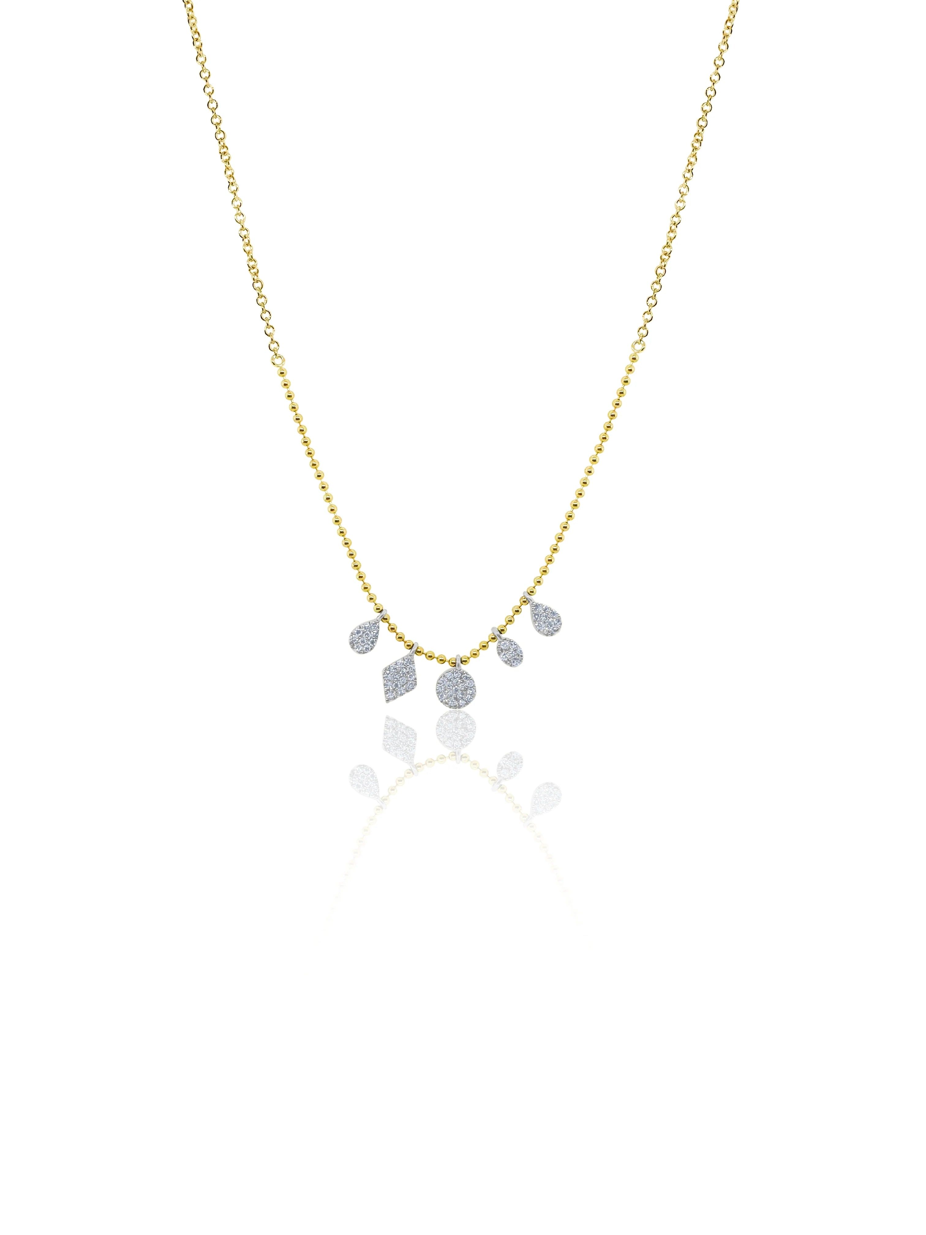 Meira T 14kt Gold 0.14 CTW Dainty Diamond Charm Necklace