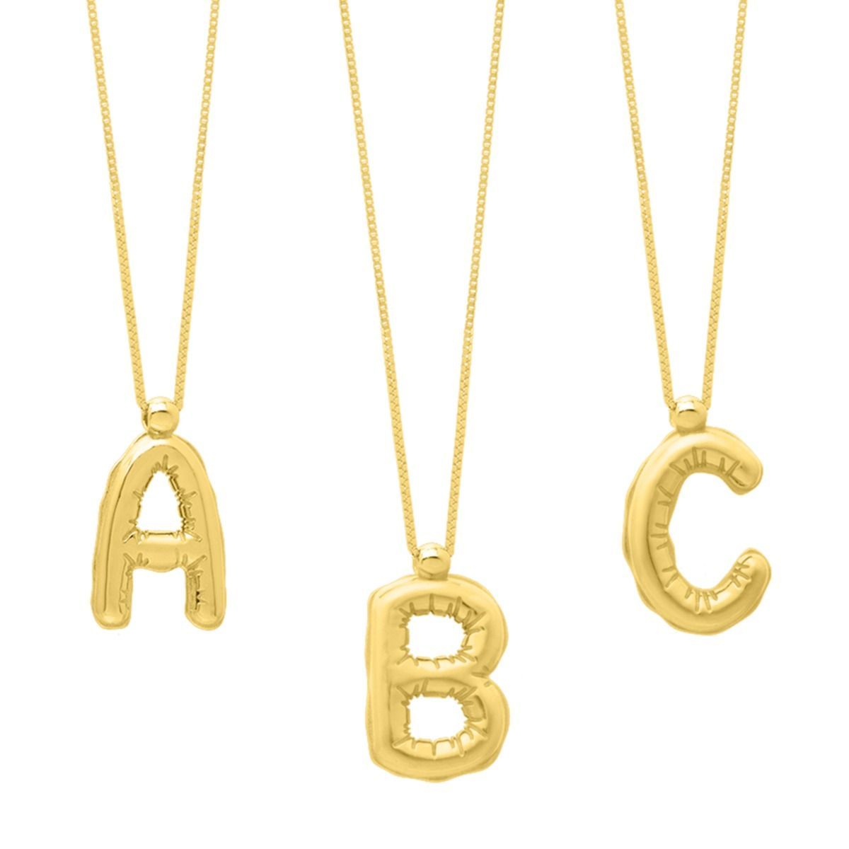 14kt Gold Helium Initial Pendant