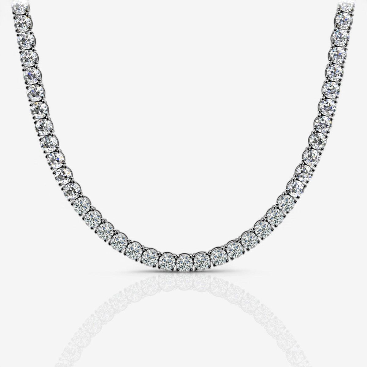 Four-Prong Lab Grown Diamond Riviera Tennis Necklace