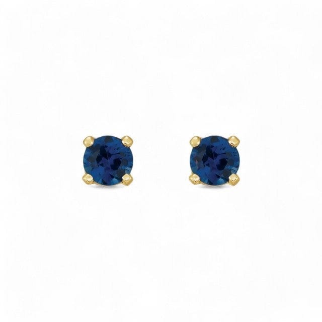14kt Gold Children's Birthstone Stud Earrings - Blue Sapphire