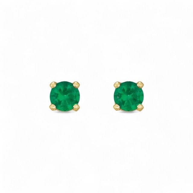 14kt Gold Children's Birthstone Stud Earrings - Emerald