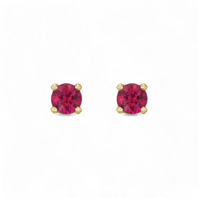 14kt Gold Children's Birthstone Stud Earrings - Ruby