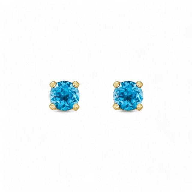 14kt Gold Children's Birthstone Stud Earrings - Blue Topaz