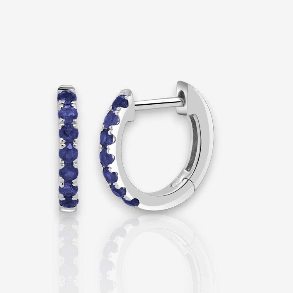 Blue Sapphire Huggie Earrings