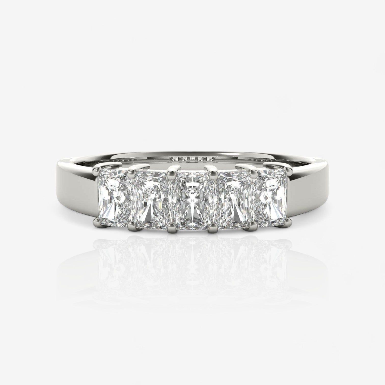 Five-Stone Radiant Cut Diamond Wedding Ring
