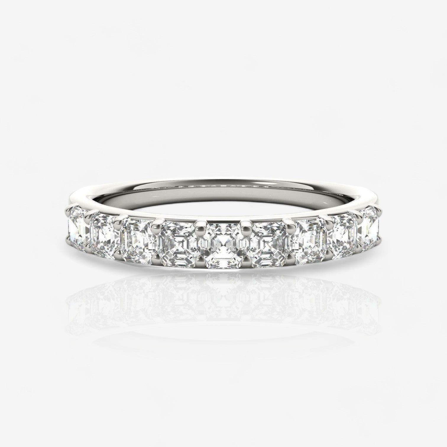 Nine-Stone Asscher Diamond Wedding Ring