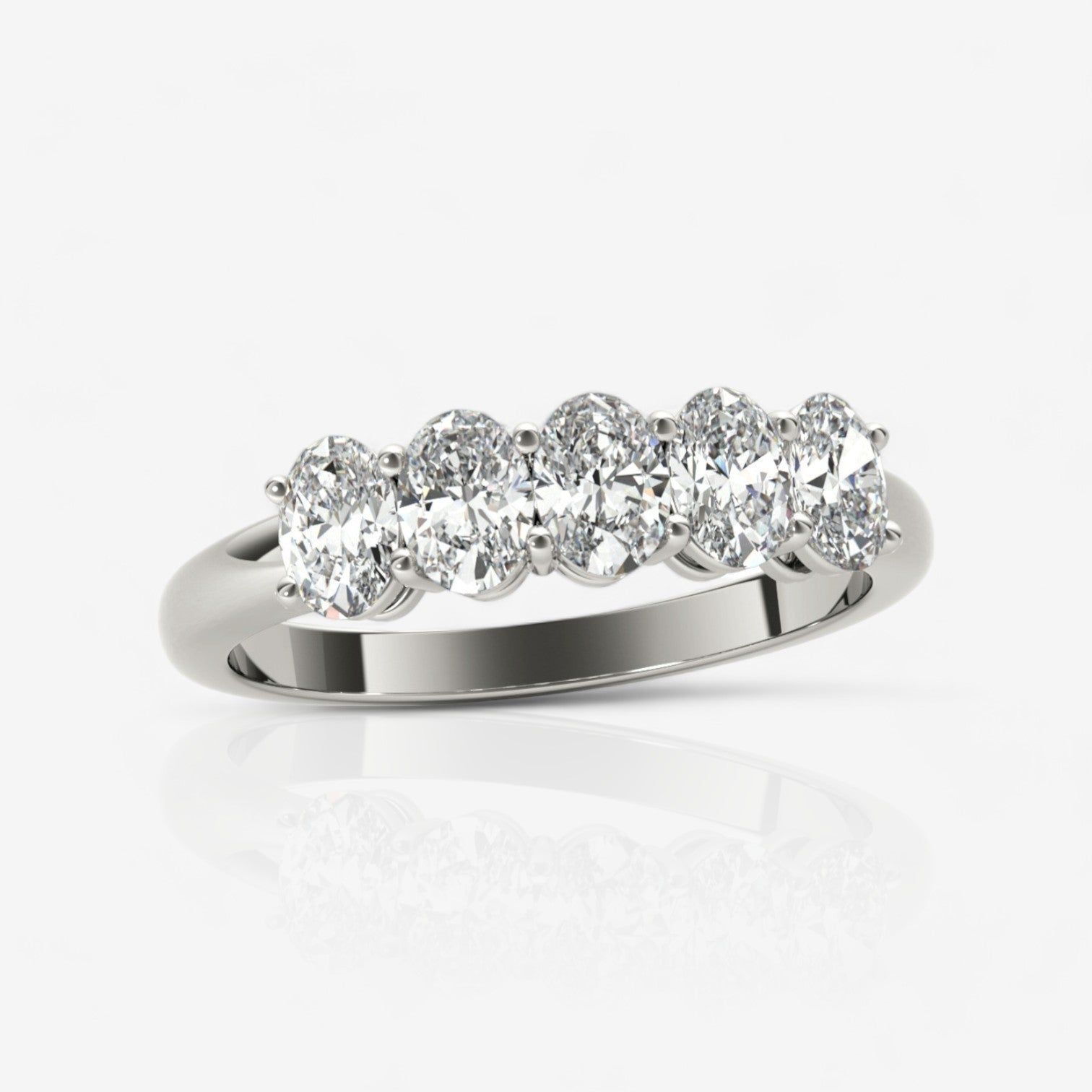 Five-Stone Oval Cut Diamond Wedding Ring