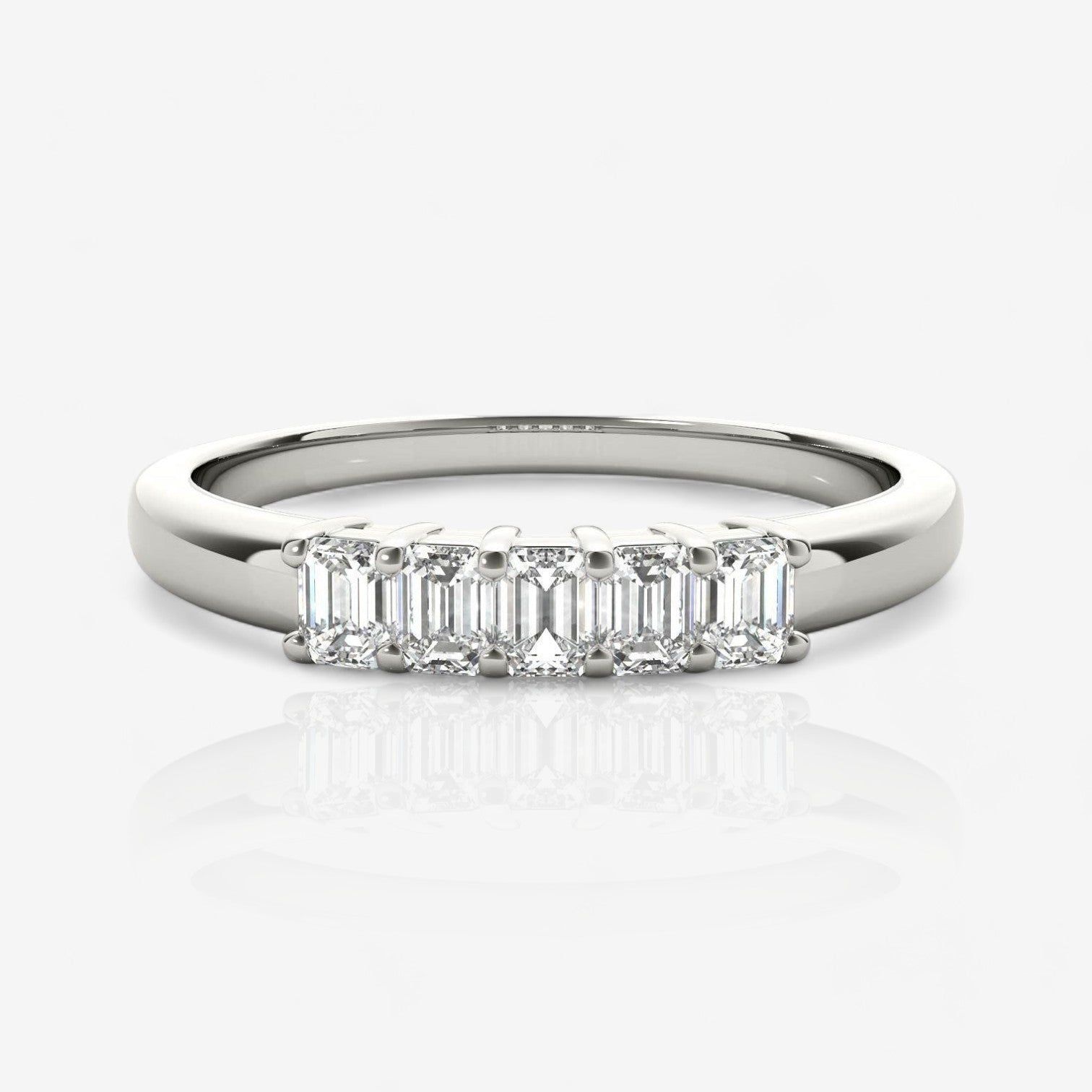 Five-Stone Emerald Cut Lab Diamond Wedding Ring