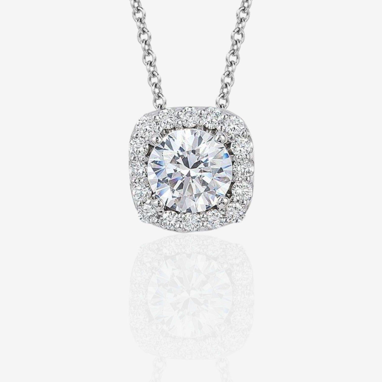 Cushion Halo Diamond Pendant