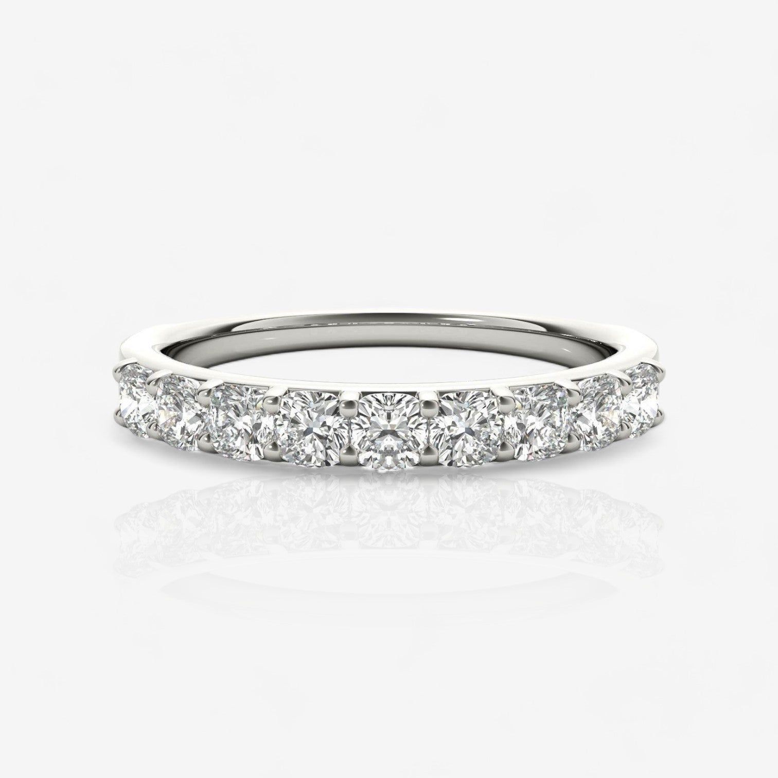 Nine-Stone Cushion Diamond Wedding Ring