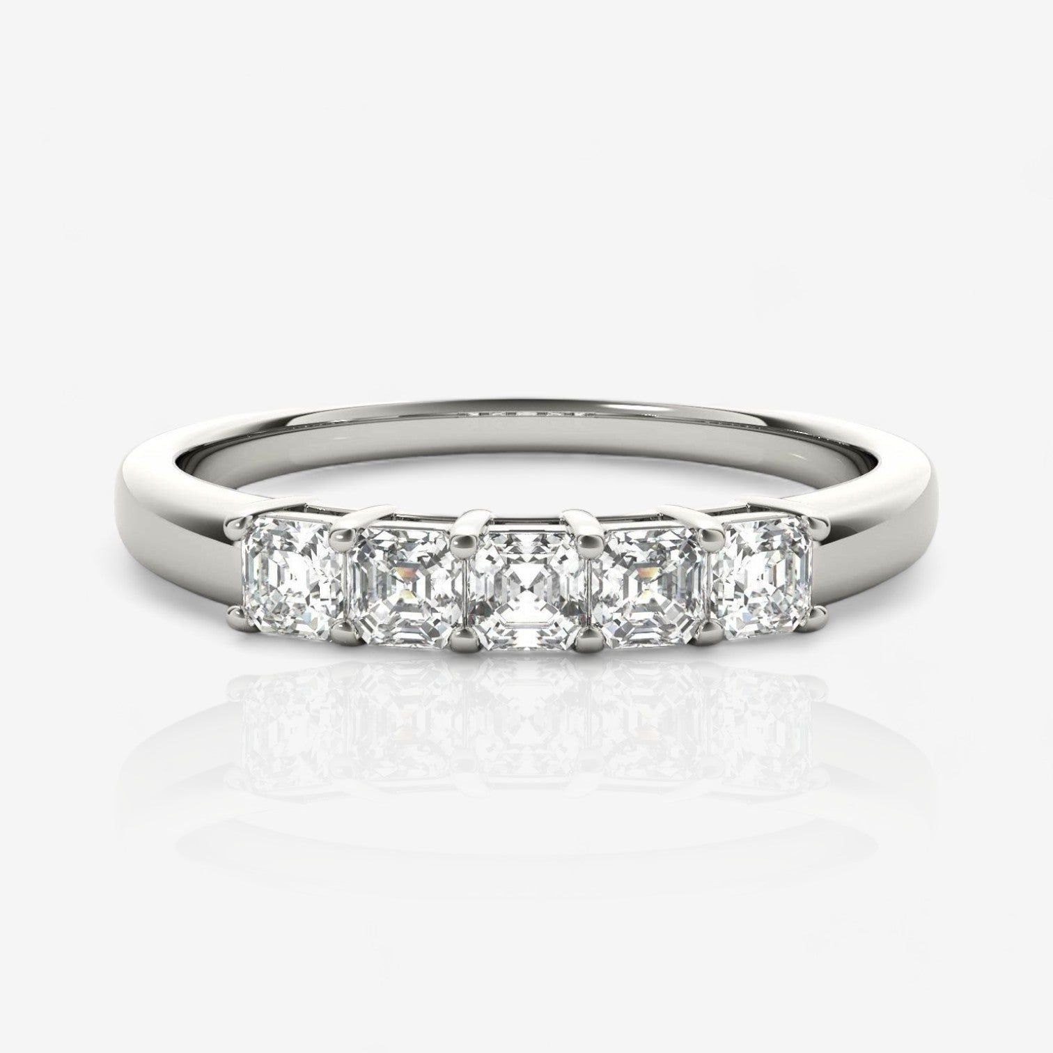 Five-Stone Asscher Cut Diamond Wedding Ring