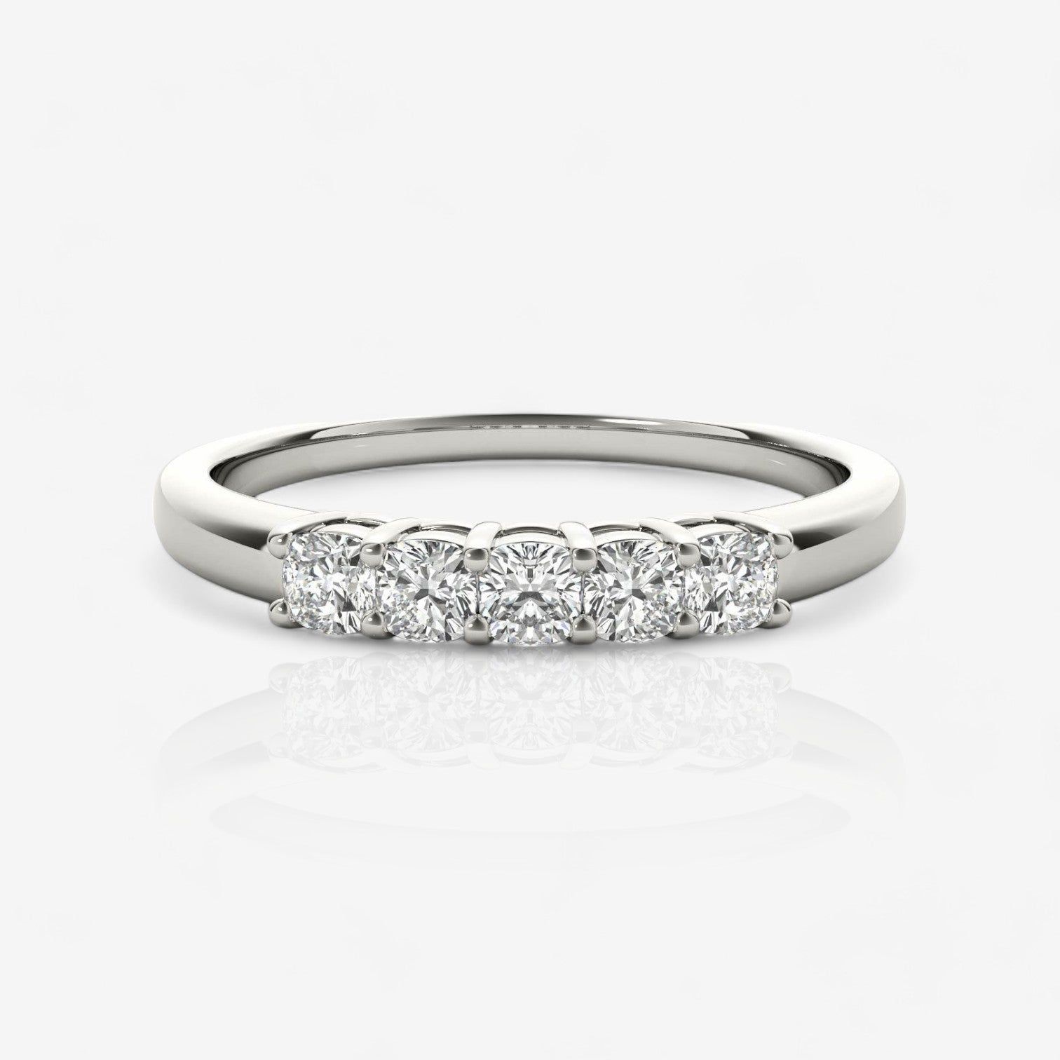 Five-Stone Cushion Cut Diamond Wedding Ring