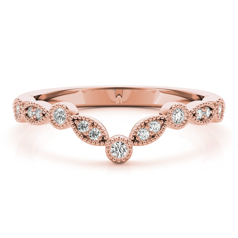 Women's 0.13 CTW Vintage Curved Lab Diamond Wedding Ring with Milgrain