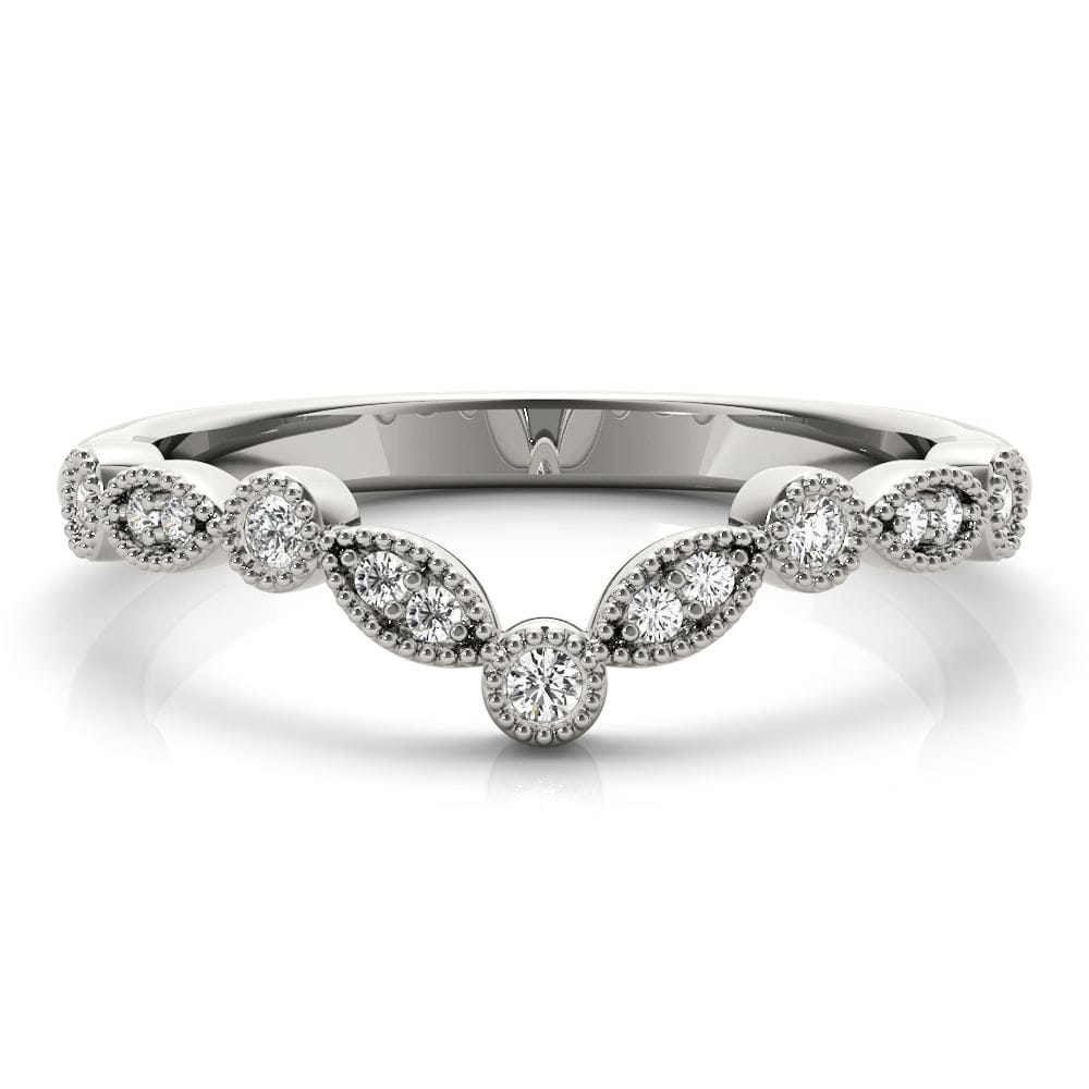 Women's 0.13 CTW Vintage Curved Lab Diamond Wedding Ring with Milgrain