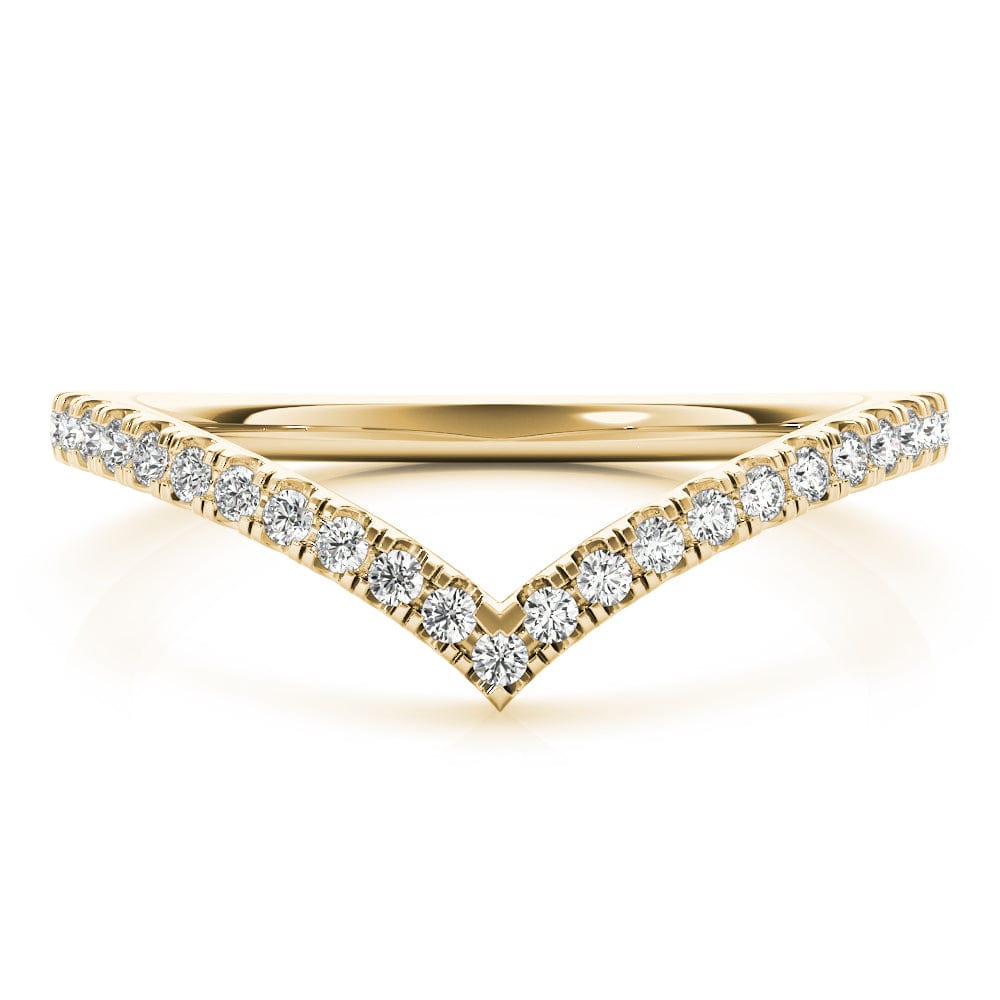 Women's 0.20 CTW French-Set Lab Diamond Chevron Wedding Ring