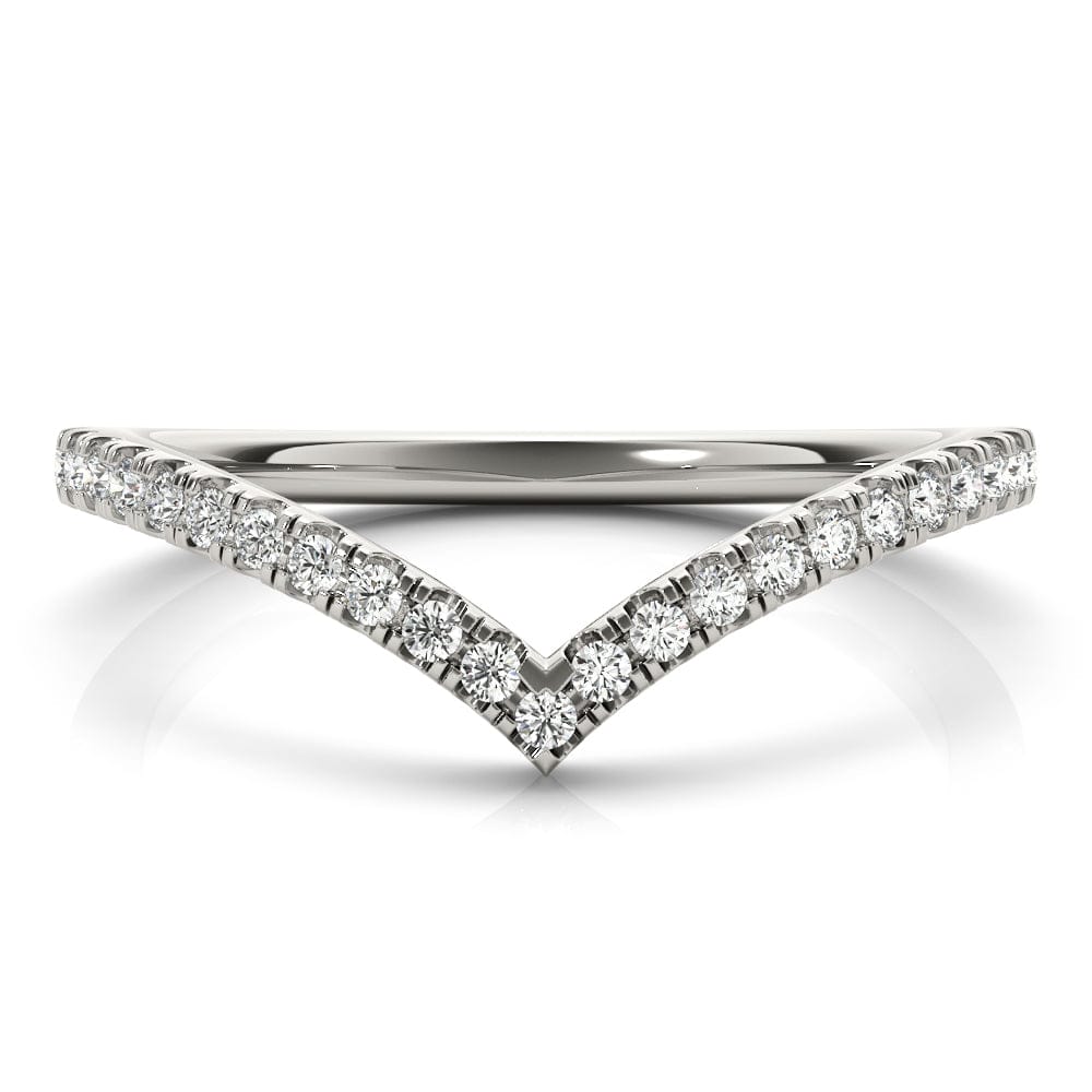 Women's 0.20 CTW French-Set Lab Diamond Chevron Wedding Ring