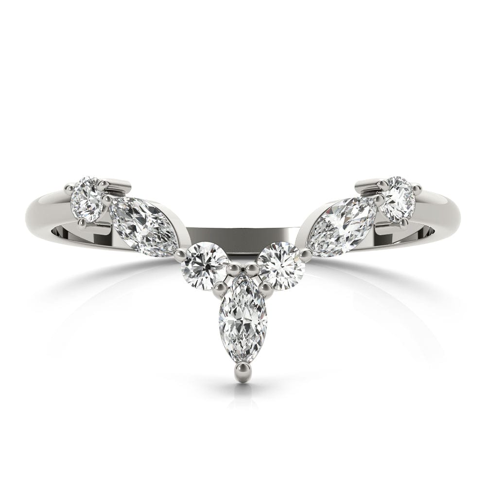 Women's 0.38 CTW Marquise & Round Lab Diamond Chevron Wedding Ring