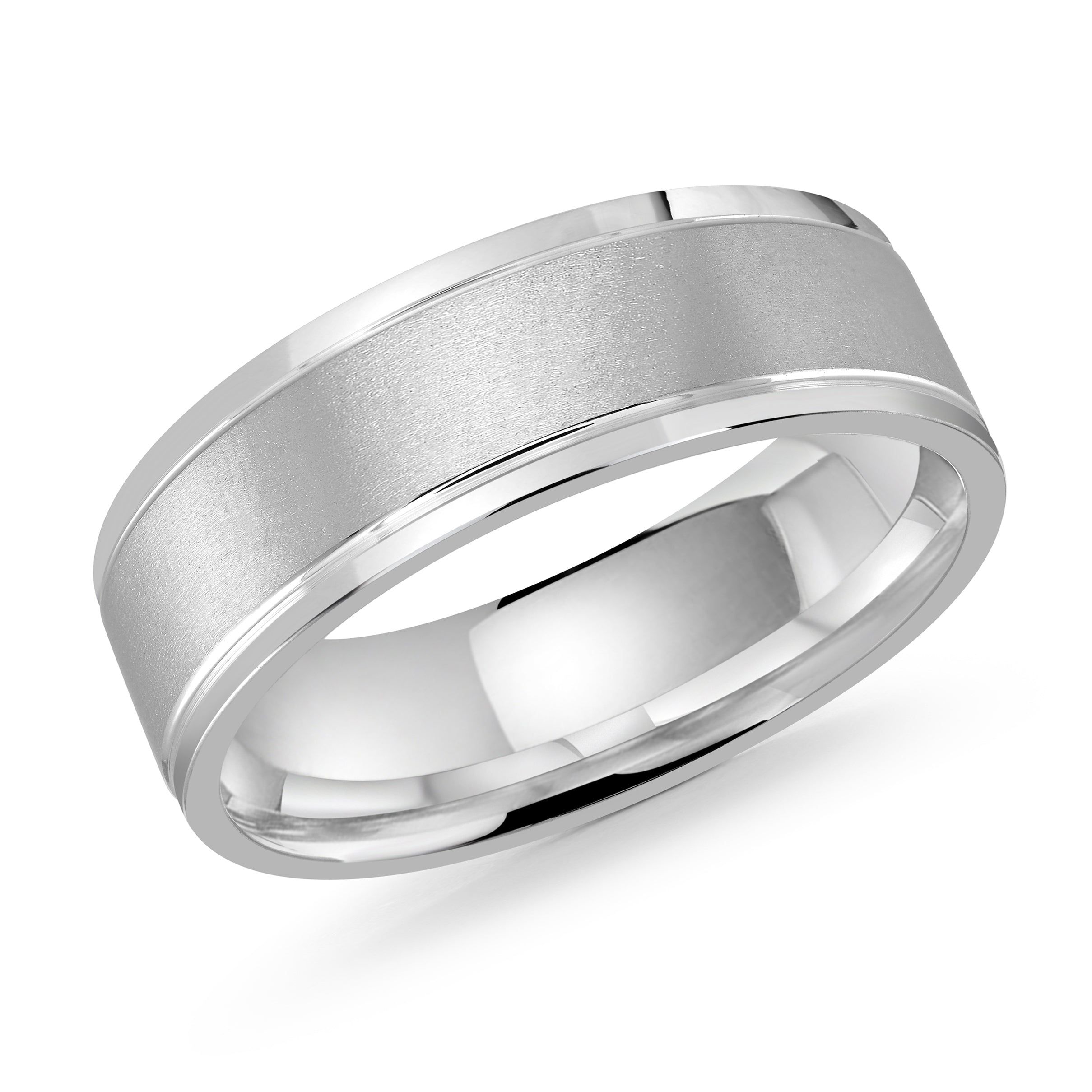 Men's 7mm Satin-Finish Polished Edge Wedding Ring