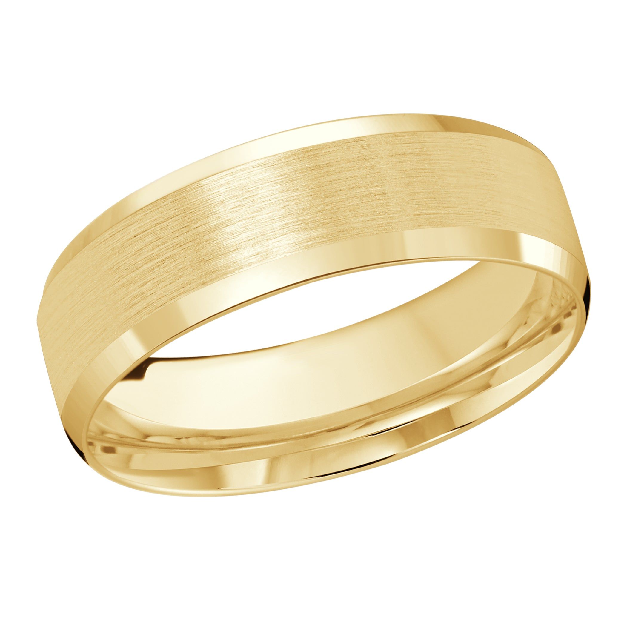 Men's 7mm Satin-Finish Beveled Edge Wedding Ring