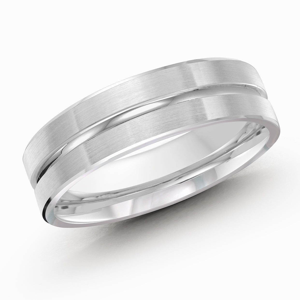 Men's 6mm Satin-finish Inlay Wedding Ring