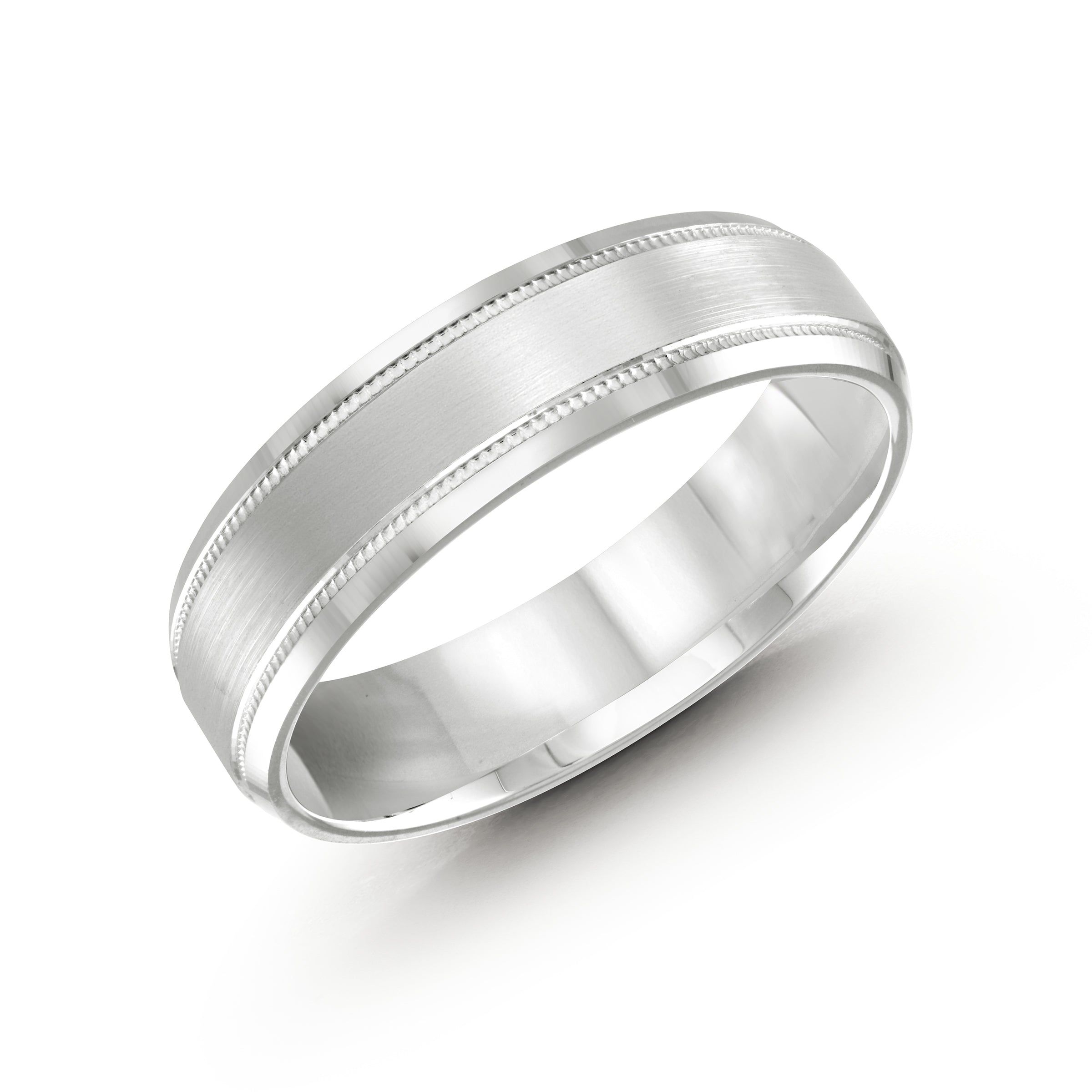 Men's 6mm Satin-finish Comfort-fit Wedding Ring With Milgrain