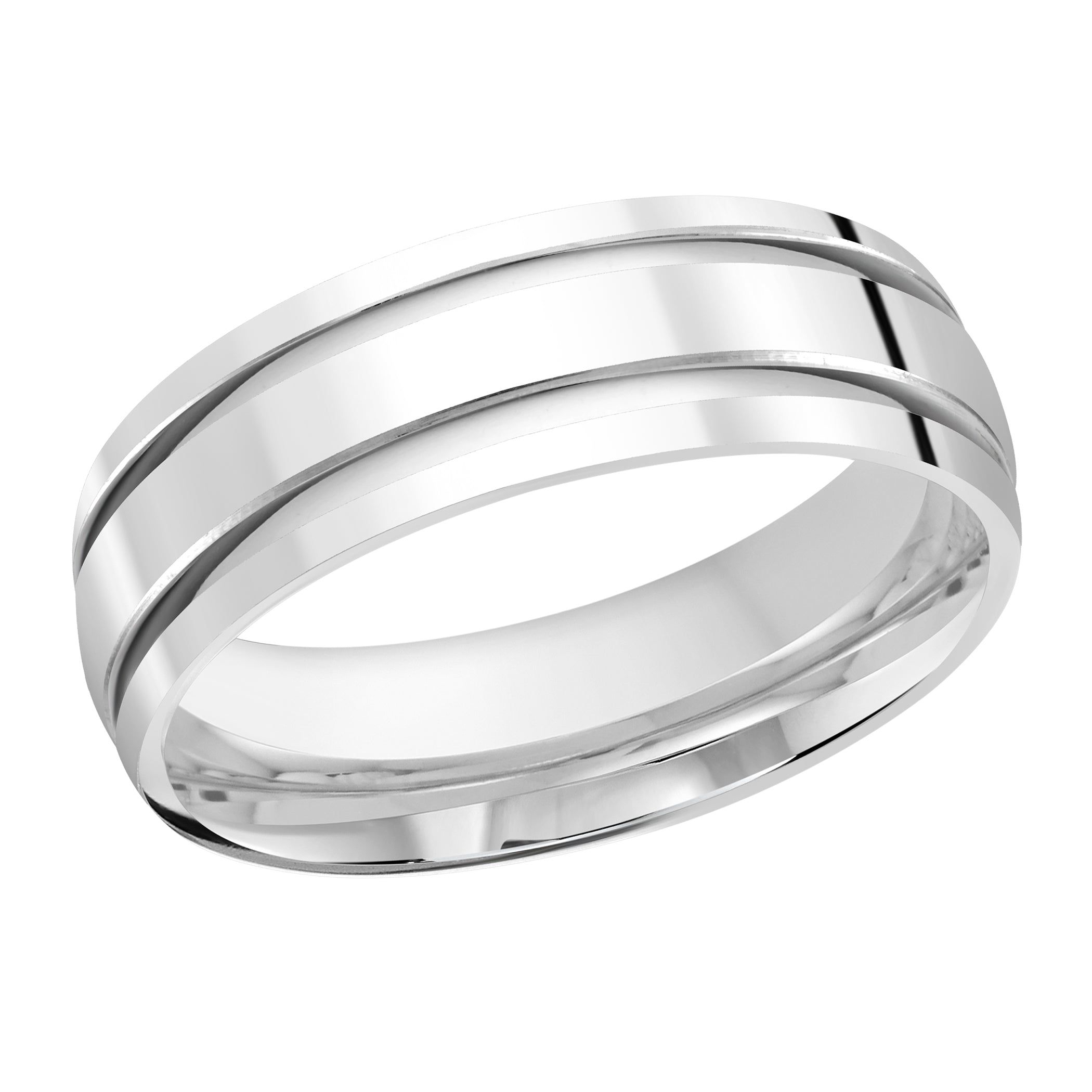 Men's 7mm Double Inlay High Polish Wedding Ring