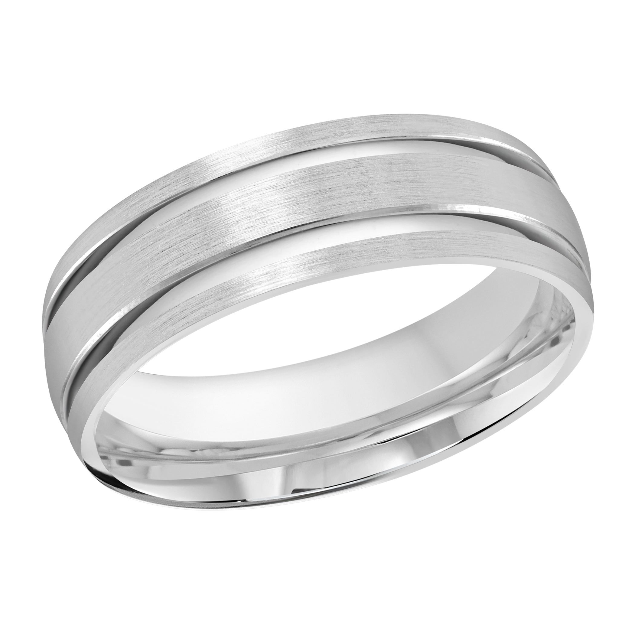 Men's Double Inlay Satin-finish Wedding Ring