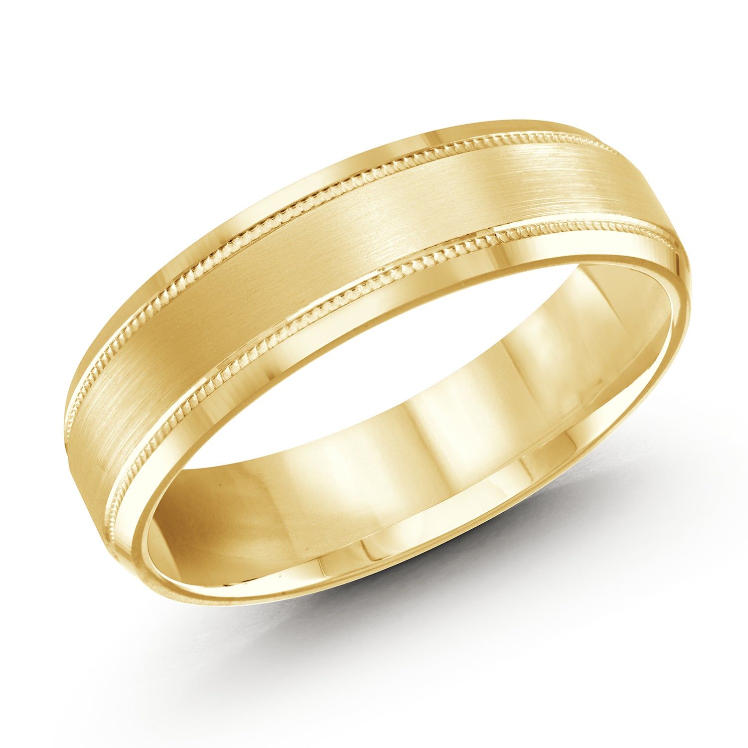 Men's 6mm Satin-finish Comfort-fit Wedding Ring With Milgrain