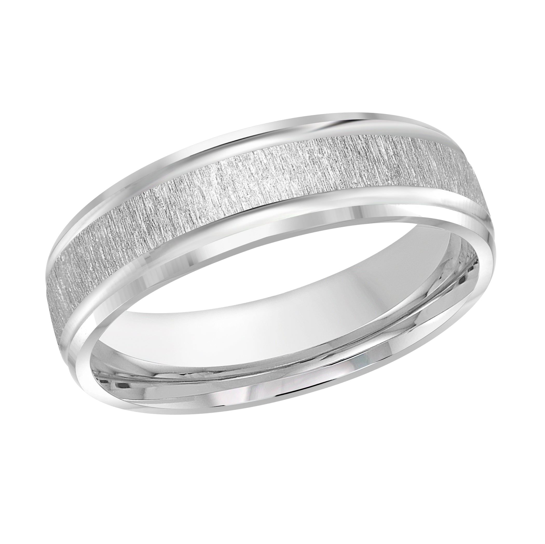 Men's 6mm Sandpaper-finish Beveled Edge Wedding Ring