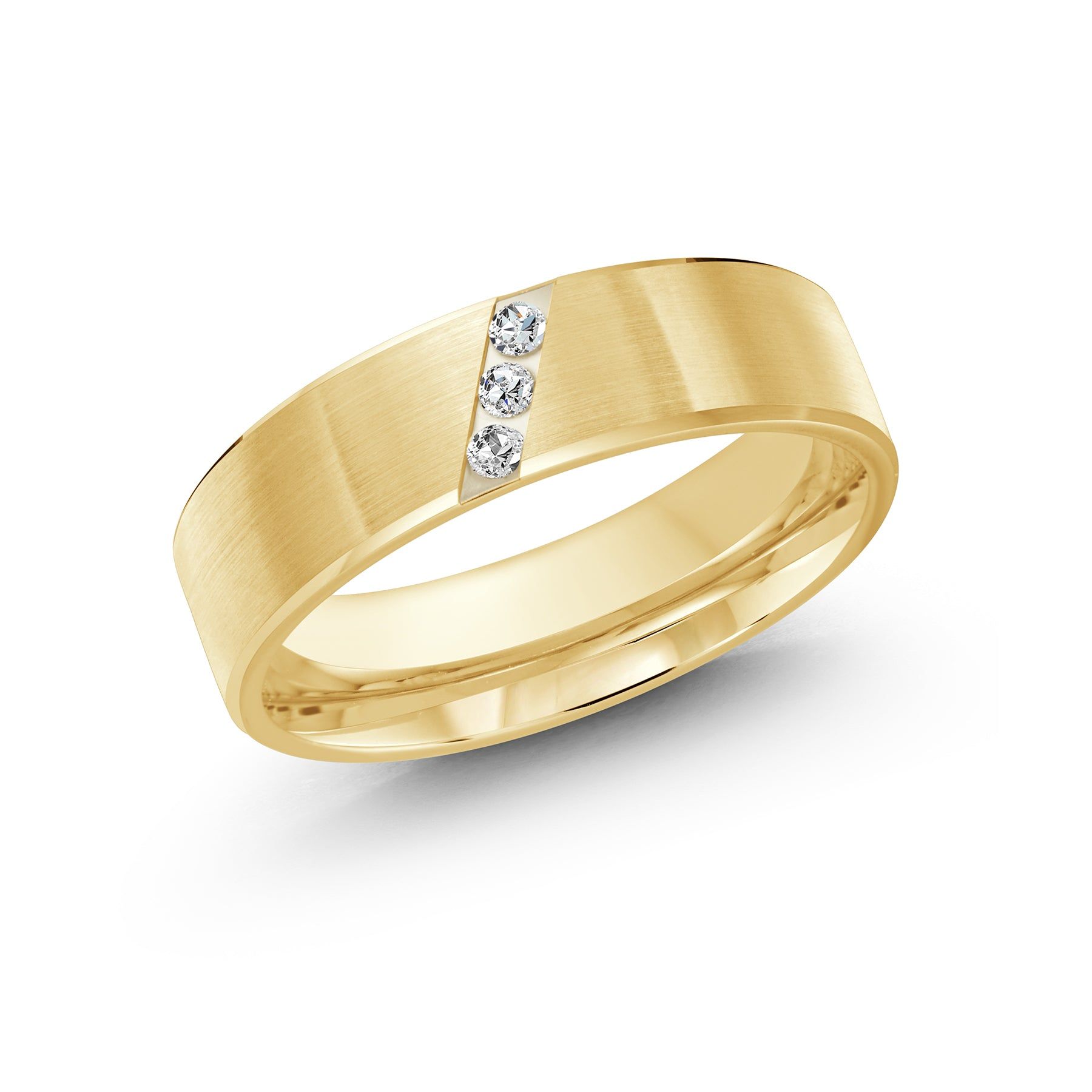 Men's 6mm 0.06 CTW Satin-finish Diamond Wedding Ring