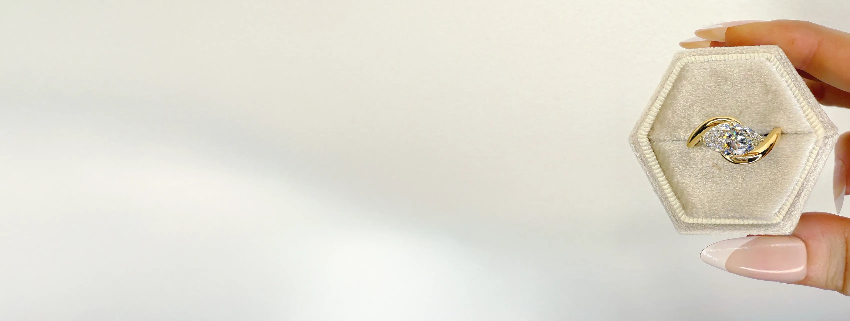 Handcrafted engagement ring setting made to match a lab-grown diamond's dimensions.