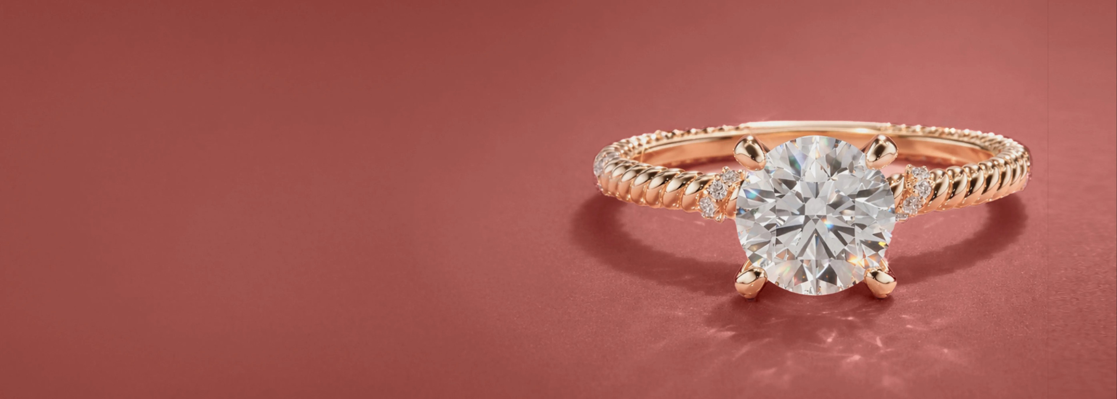 Gold Round Diamond Engagement Ring