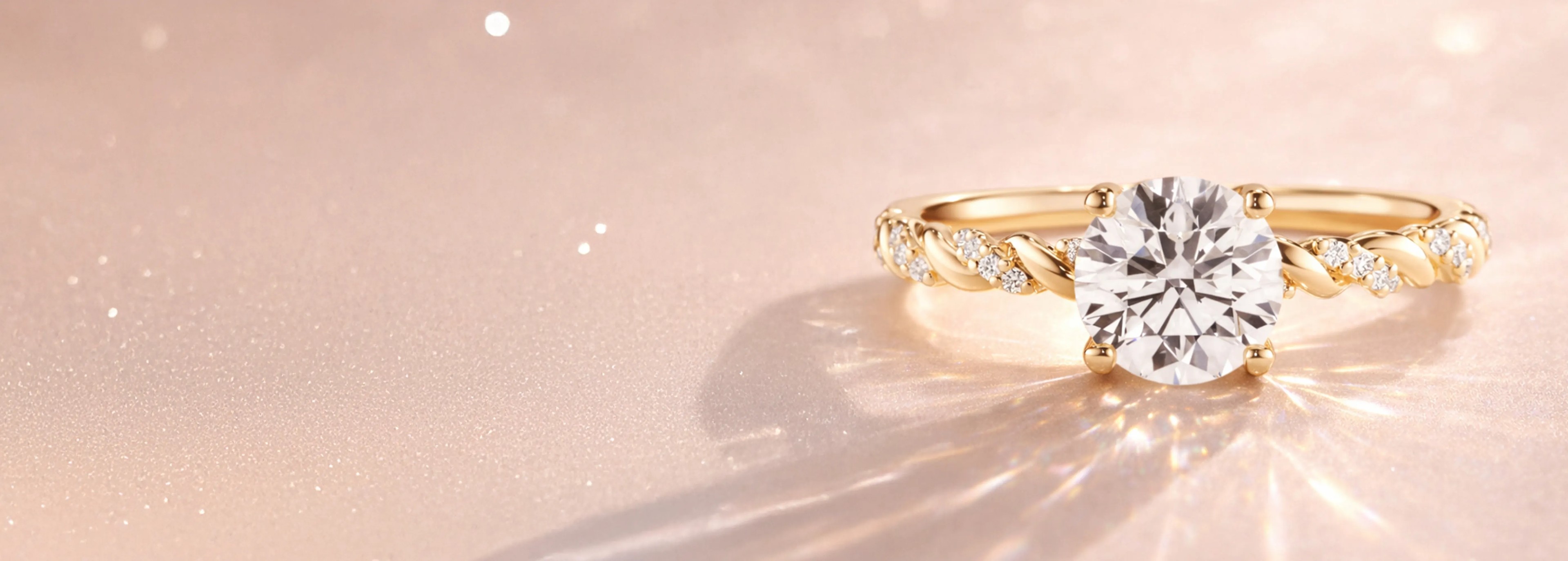 Gold Round Diamond Engagement Ring