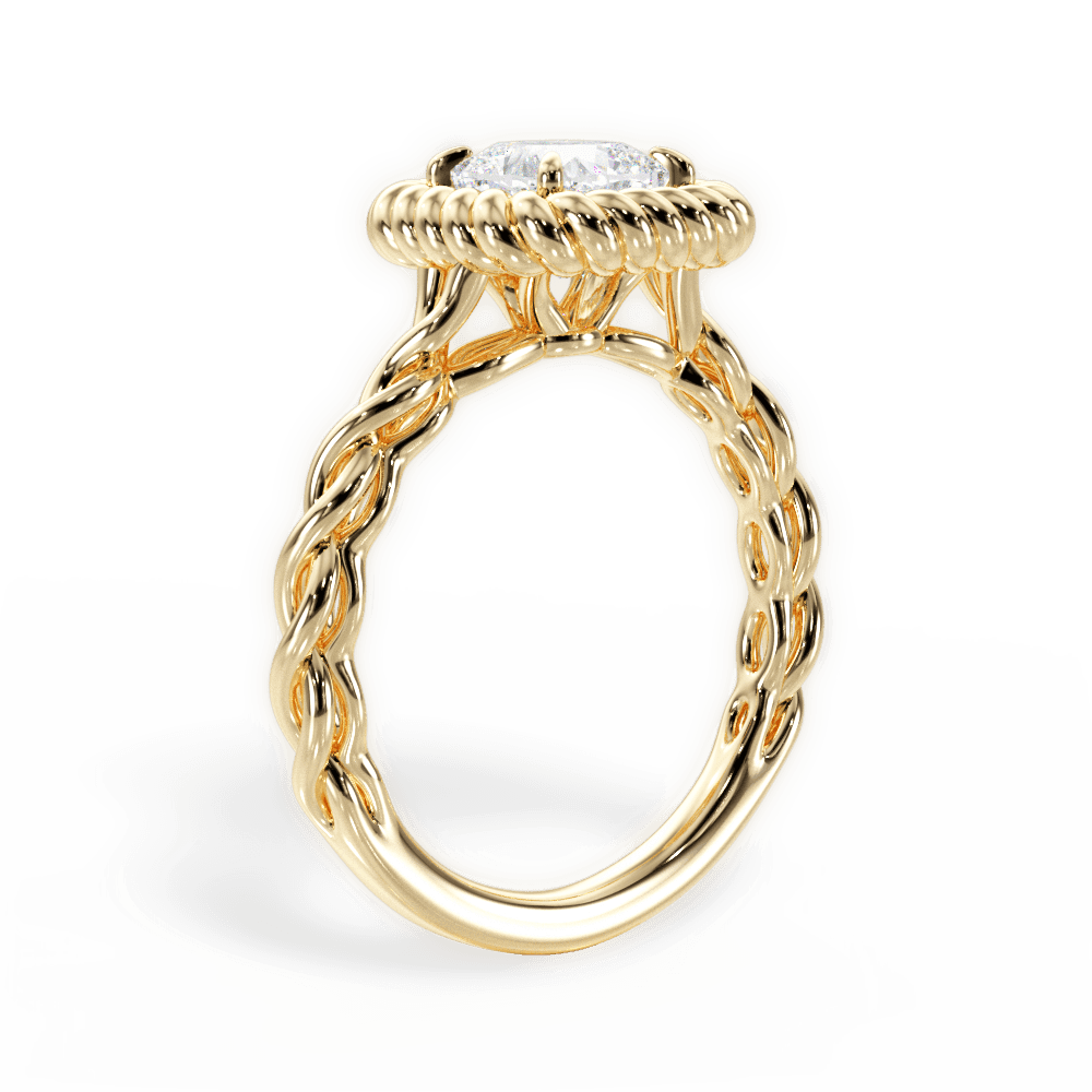 14kt Yellow Gold/18kt Yellow Gold/cushion/front