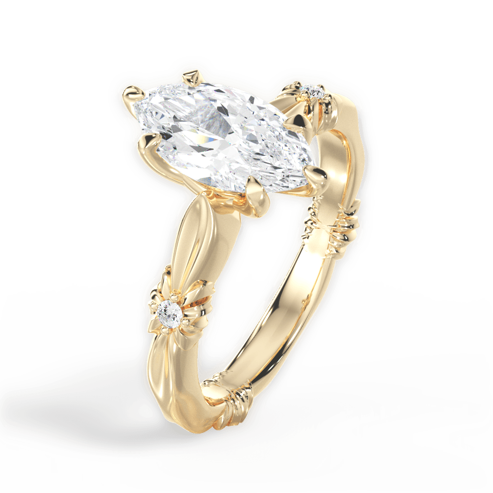 14kt Yellow Gold/18kt Yellow Gold/marquise/perspective