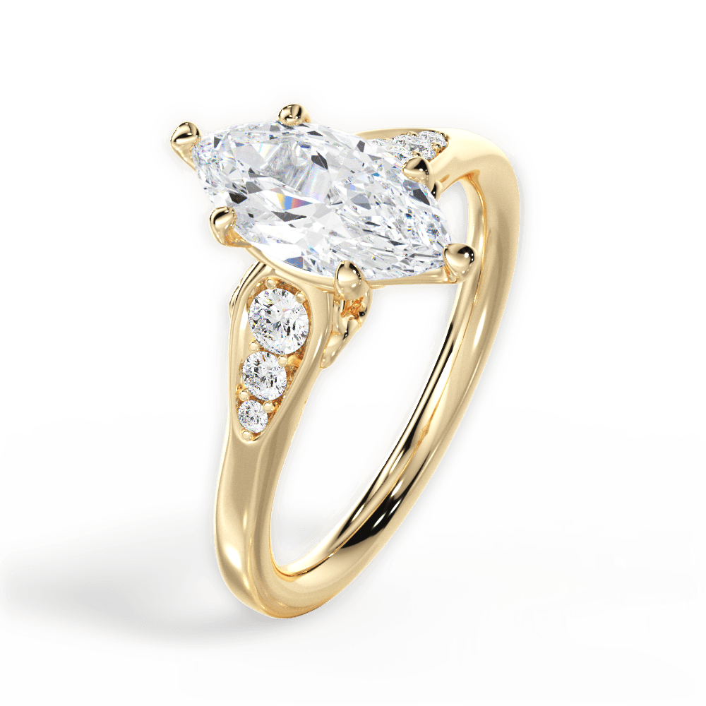 14kt Yellow Gold/18kt Yellow Gold/marquise/perspective