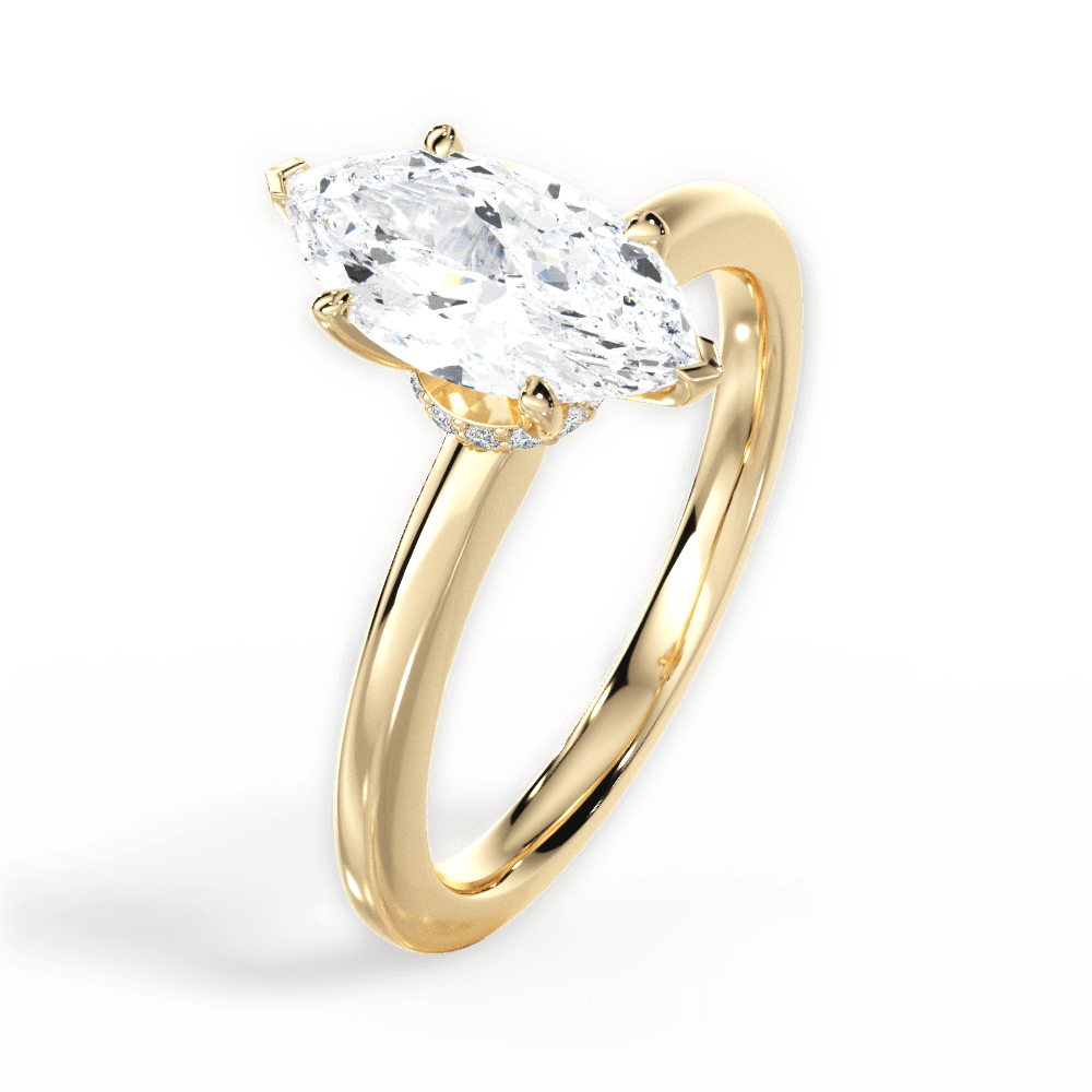 14kt Yellow Gold/18kt Yellow Gold/marquise/side