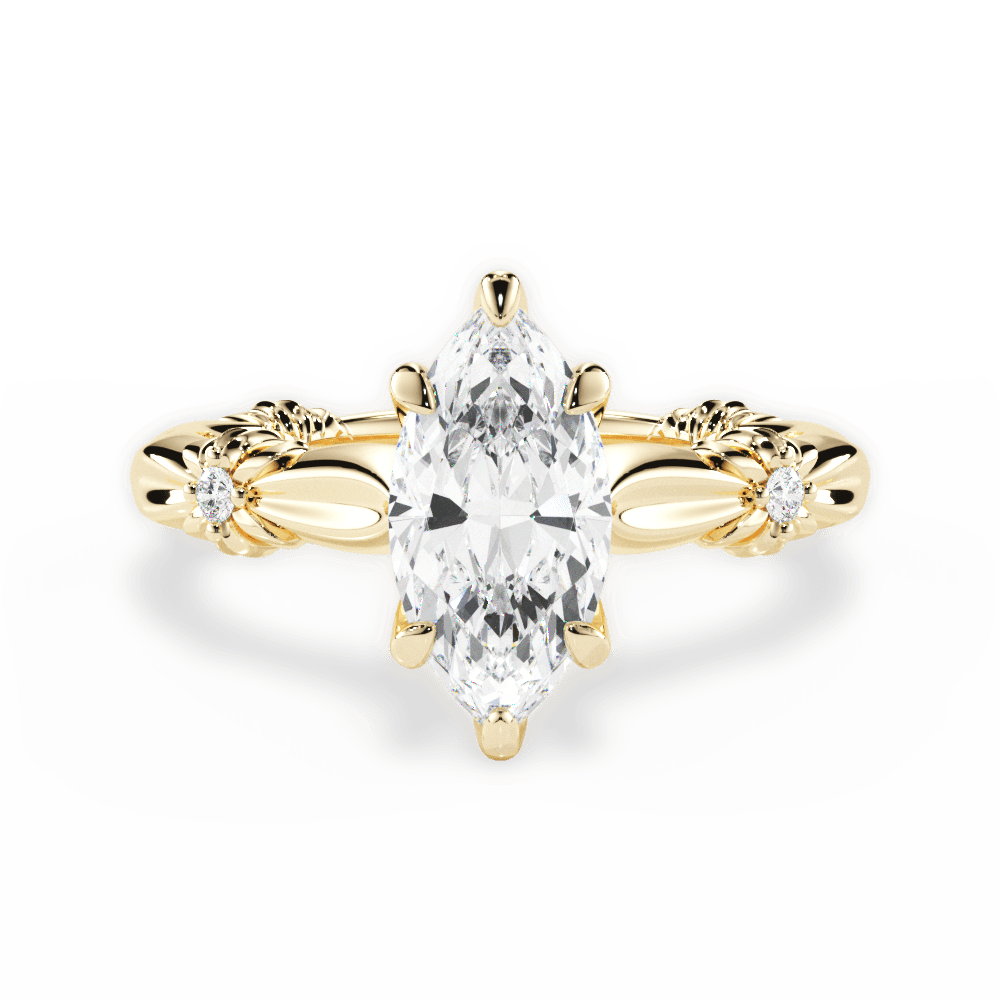 14kt Yellow Gold/18kt Yellow Gold/marquise/top