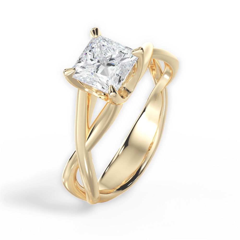 14kt Yellow Gold/18kt Yellow Gold/princess/perspective