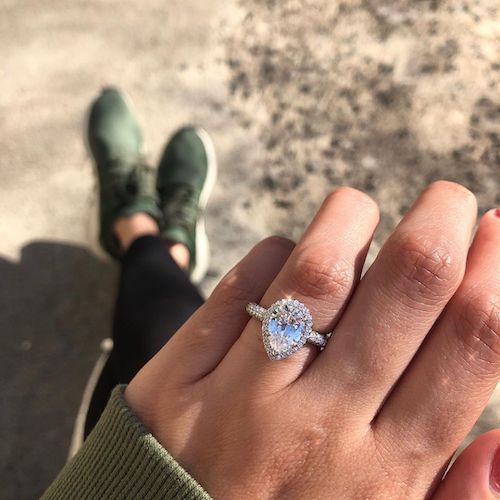 2 carat pear-cut diamond ring