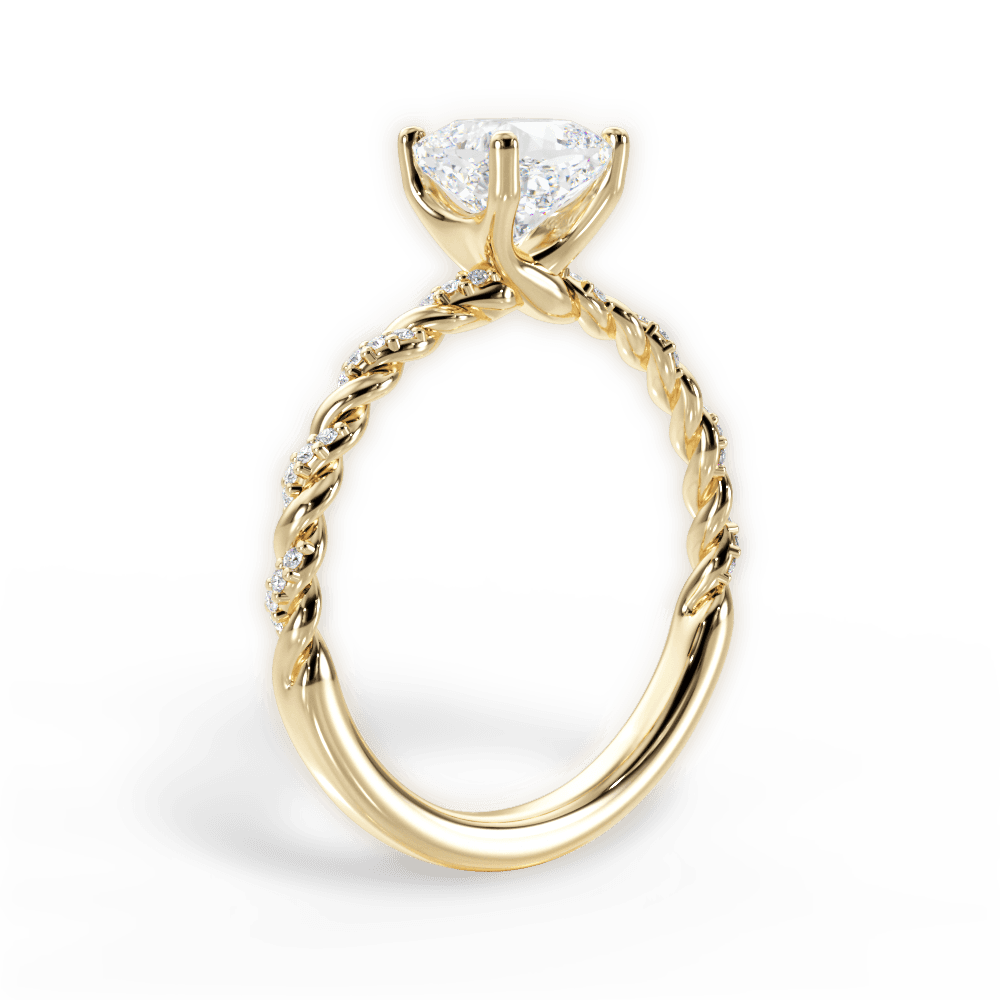 14kt Yellow Gold/18kt Yellow Gold/cushion/front