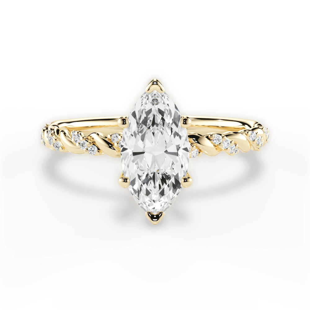 14kt Yellow Gold/18kt Yellow Gold/marquise/top