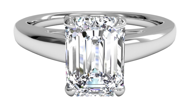 emerald cut solitaire diamond engagement ring