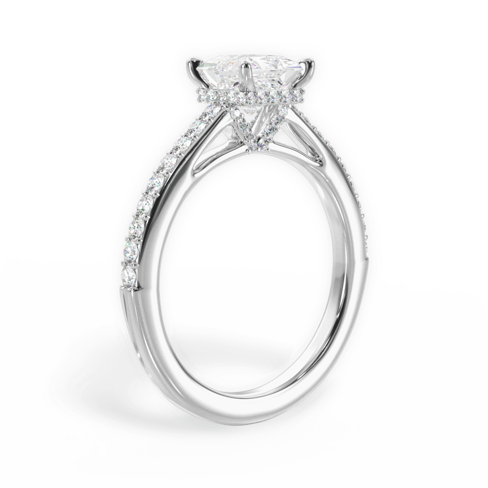 14kt White Gold/18kt White Gold/Platinum/princess/front