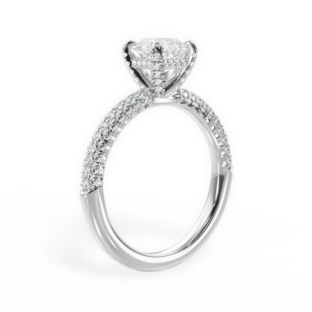 14kt White Gold/18kt White Gold/Platinum/asscher/front