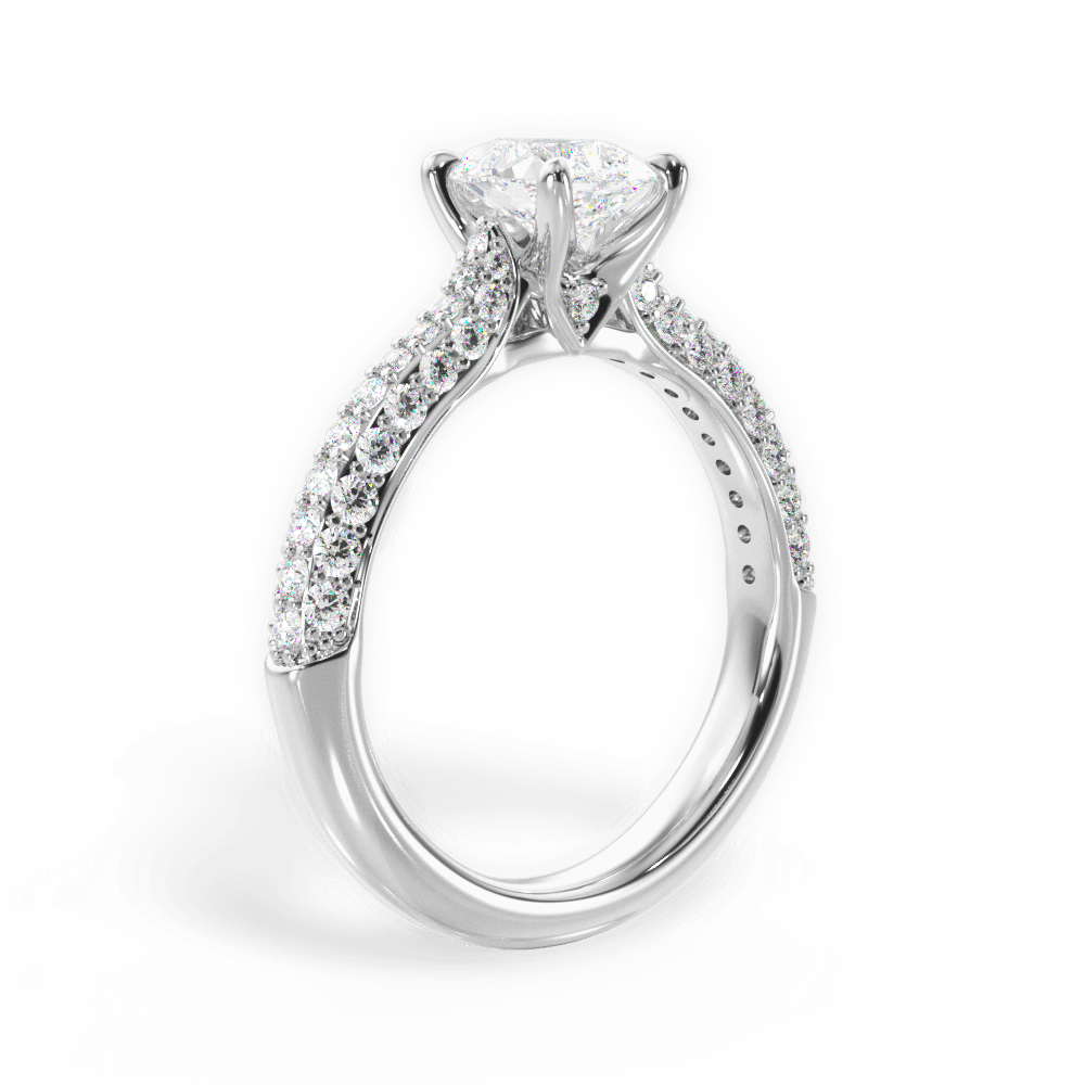 14kt White Gold/18kt White Gold/Platinum/pear/front