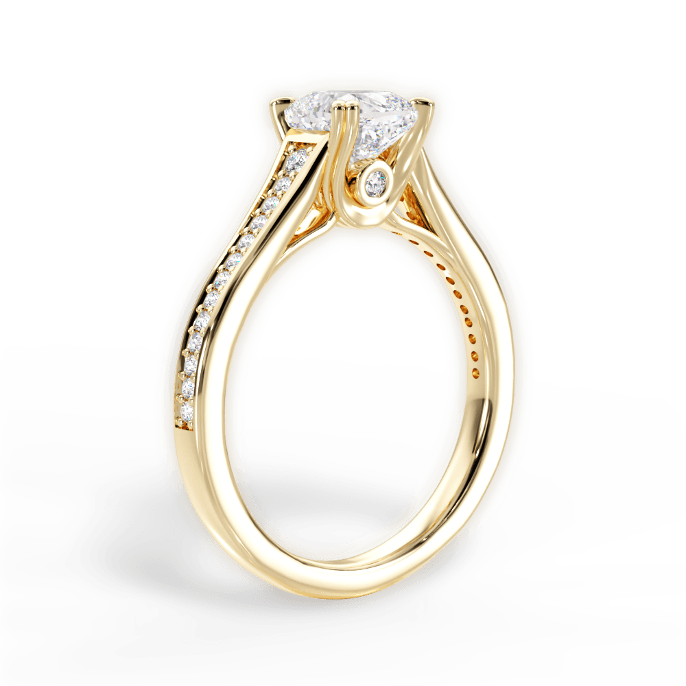 14kt Yellow Gold/18kt Yellow Gold/cushion/front